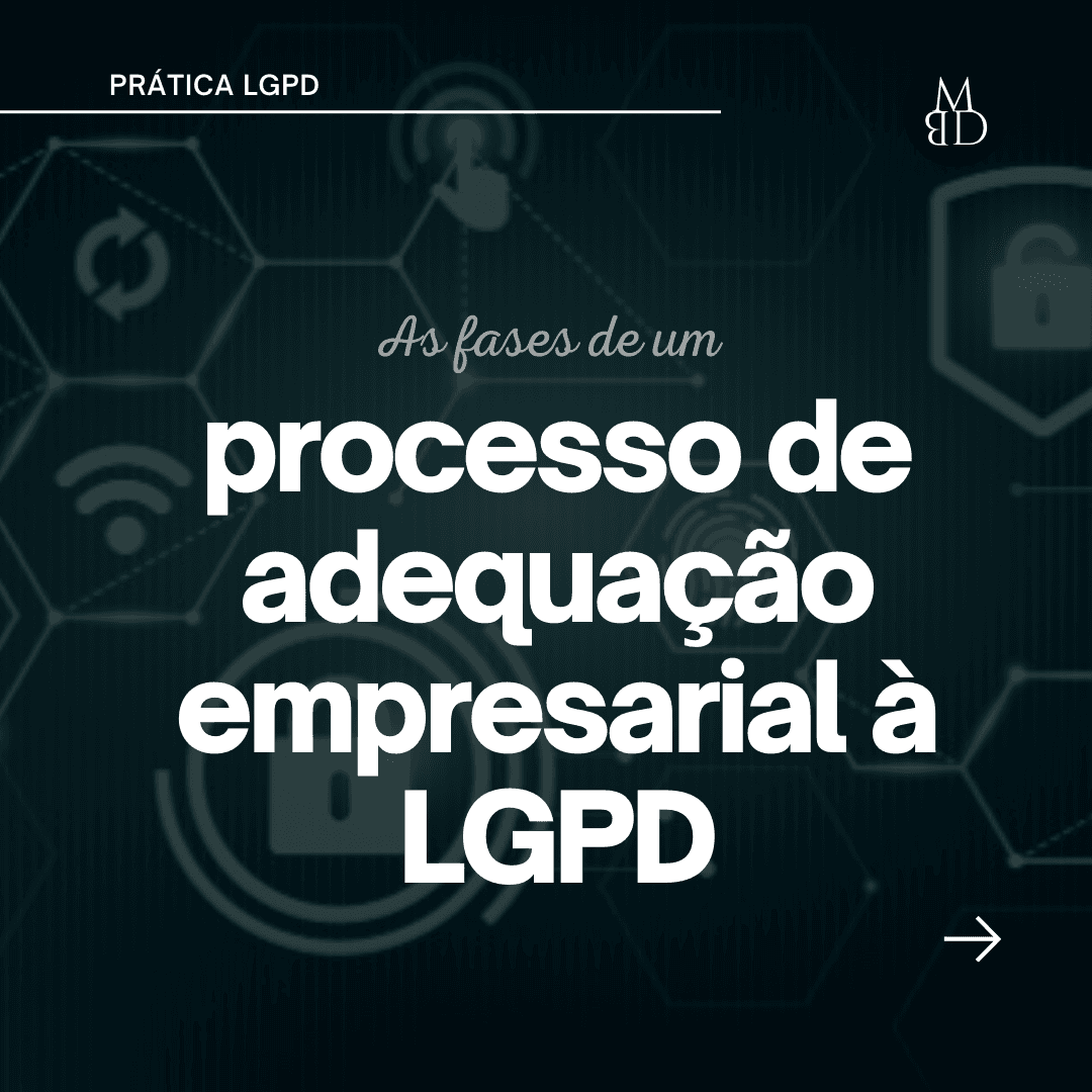 Capa do carrossel sobre adequação empresarial à LGPD.