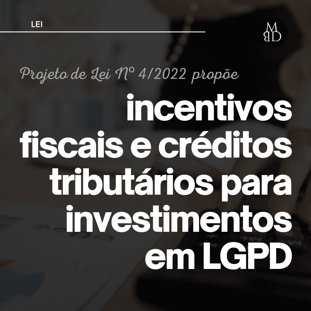 Arte sobre incentivos fiscais e LGPD.