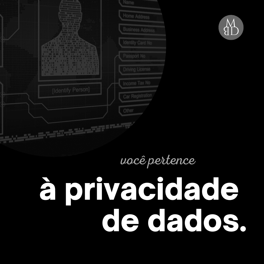 Frase de conscientização sobre privacidade de dados.