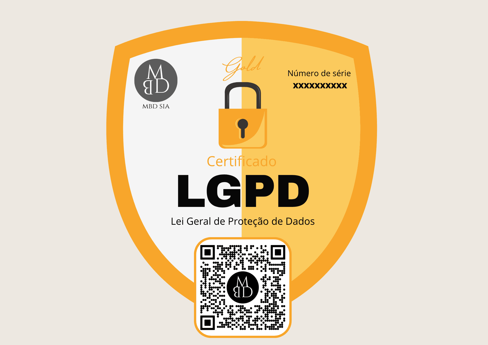 Selo Gold de certificação LGPD da MBD SIA