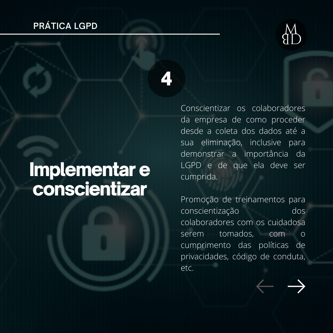 Prática de adequação empresarial à LGPD — lâmina 5 de 7.