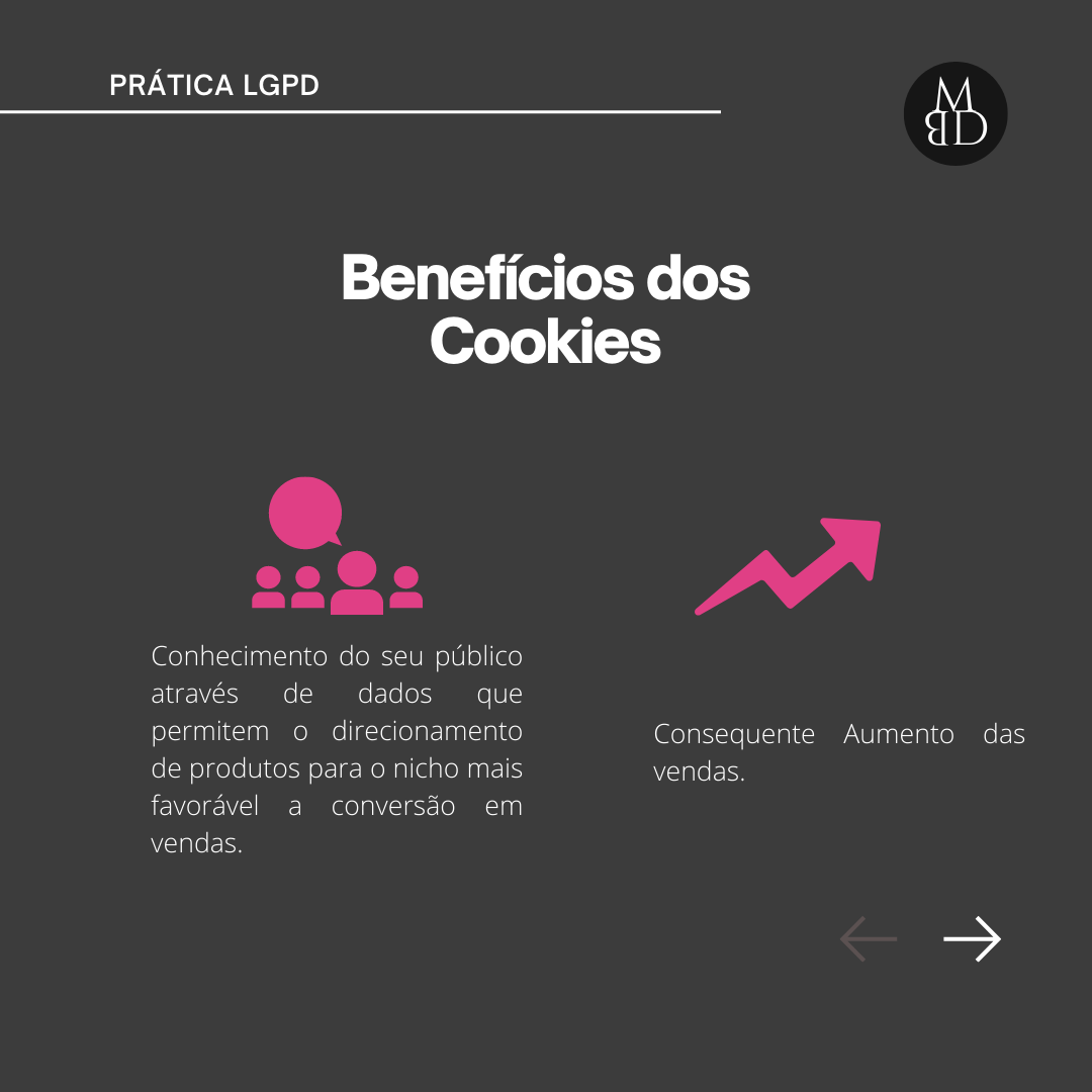 Cookies na prática: escolhas de navegação — lâmina 2 de 4.
