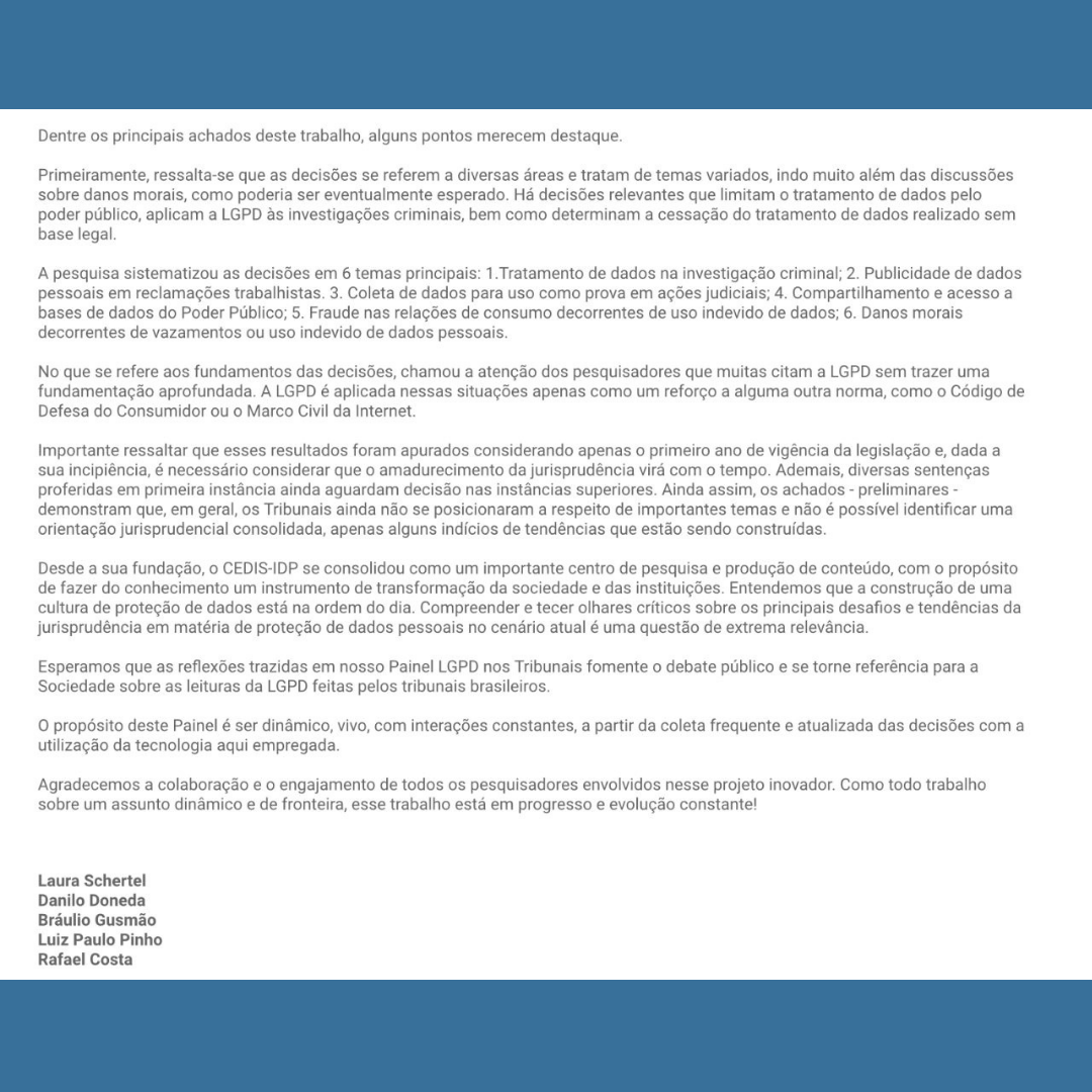 Painel LGPD nos Tribunais — lâmina 6 de 8.