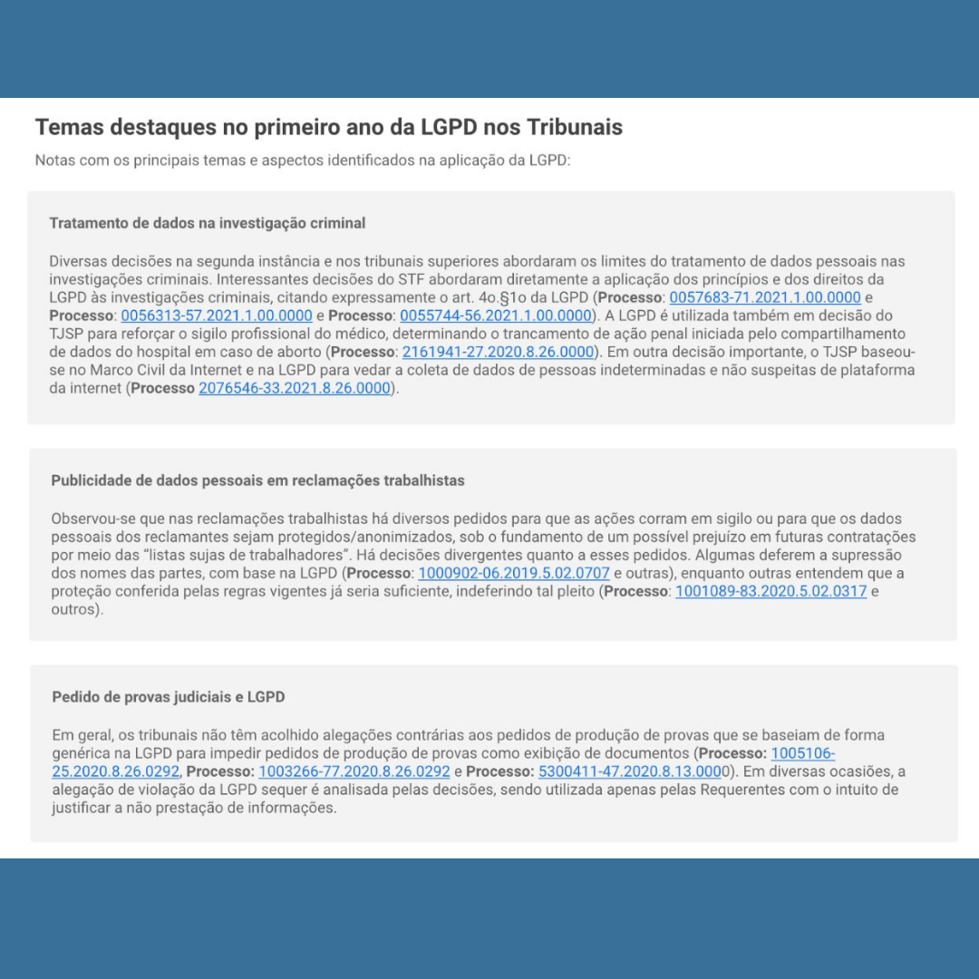 Painel LGPD nos Tribunais — lâmina 7 de 8.