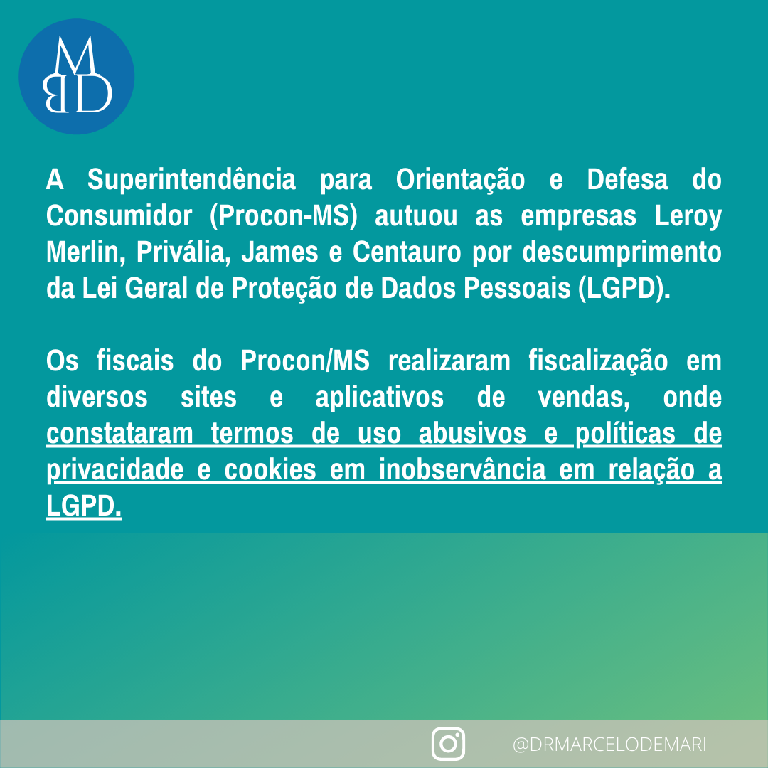 Procon-MS e autuações relacionadas à LGPD — lâmina 2 de 3.