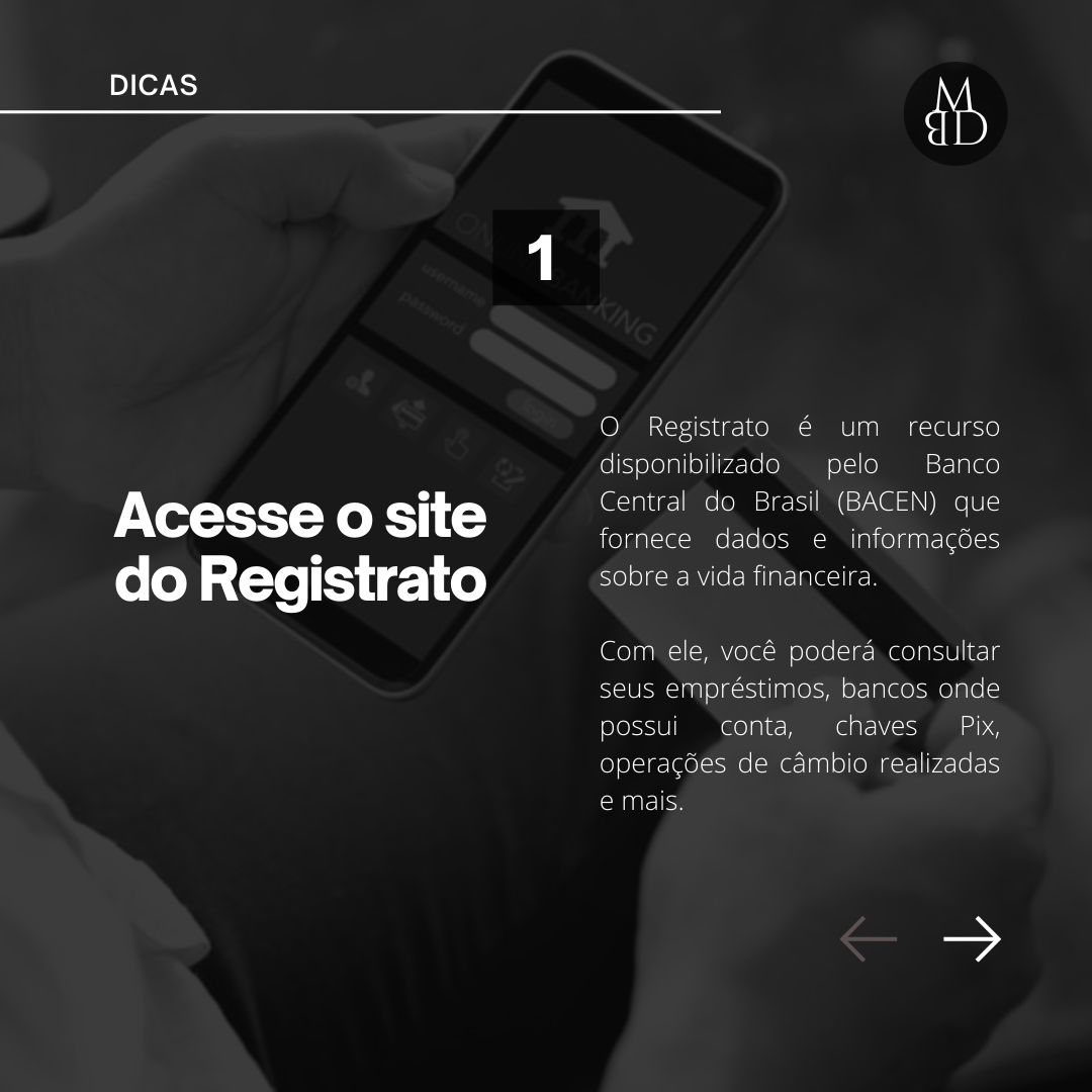 Registrato: contas em seu nome — lâmina 2 de 7.