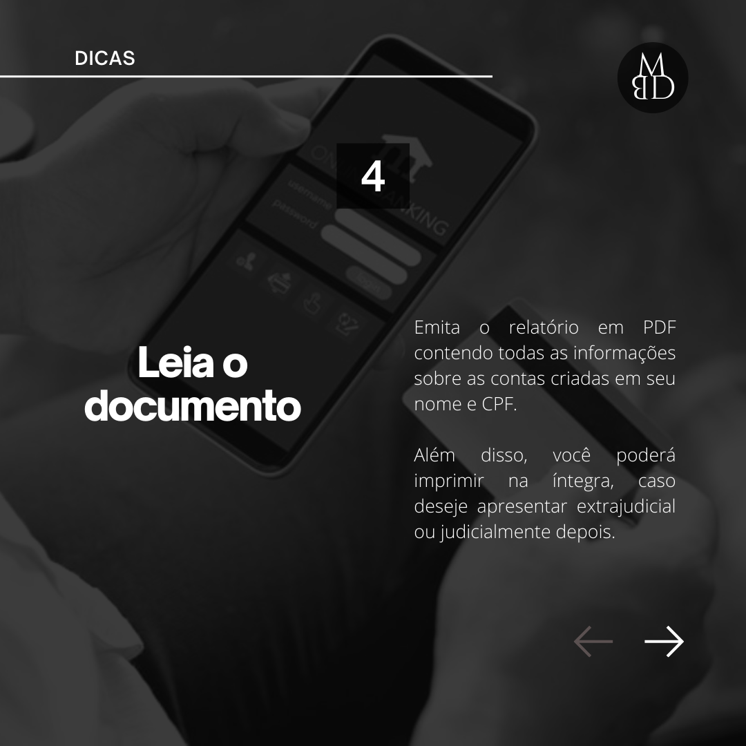 Registrato: contas em seu nome — lâmina 5 de 7.