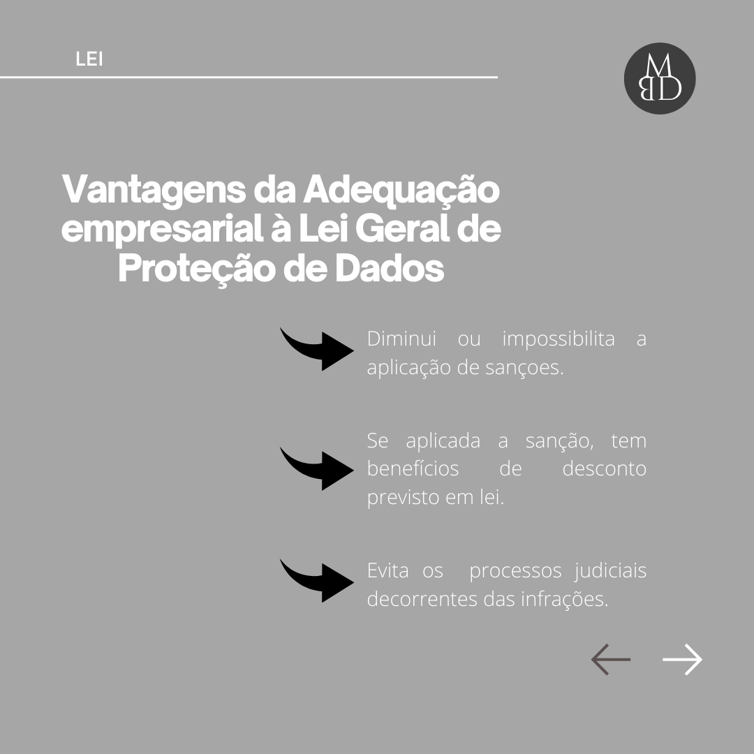 Sanções previstas na LGPD — lâmina 3 de 4.