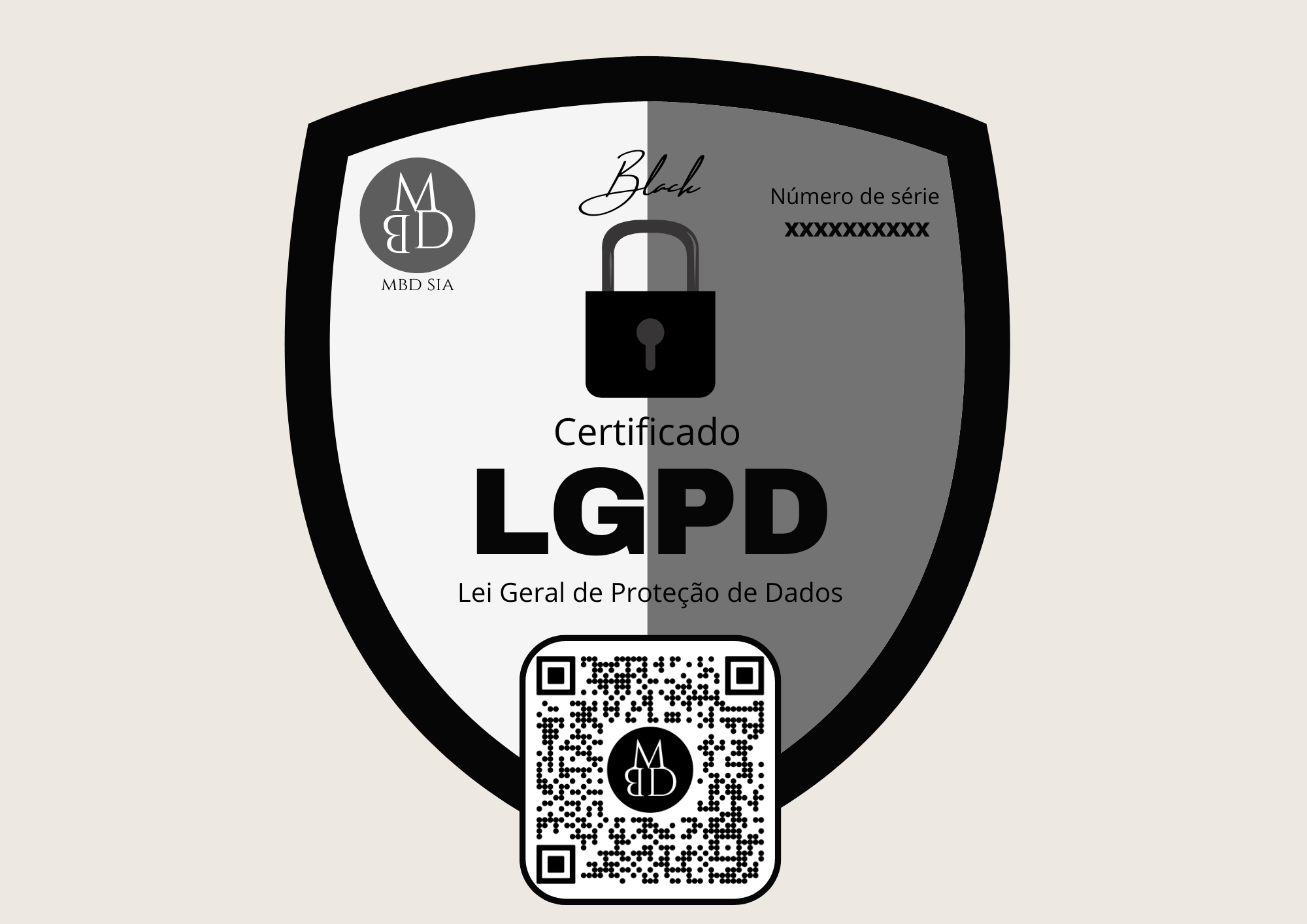 Selo Black de certificação LGPD da MBD SIA