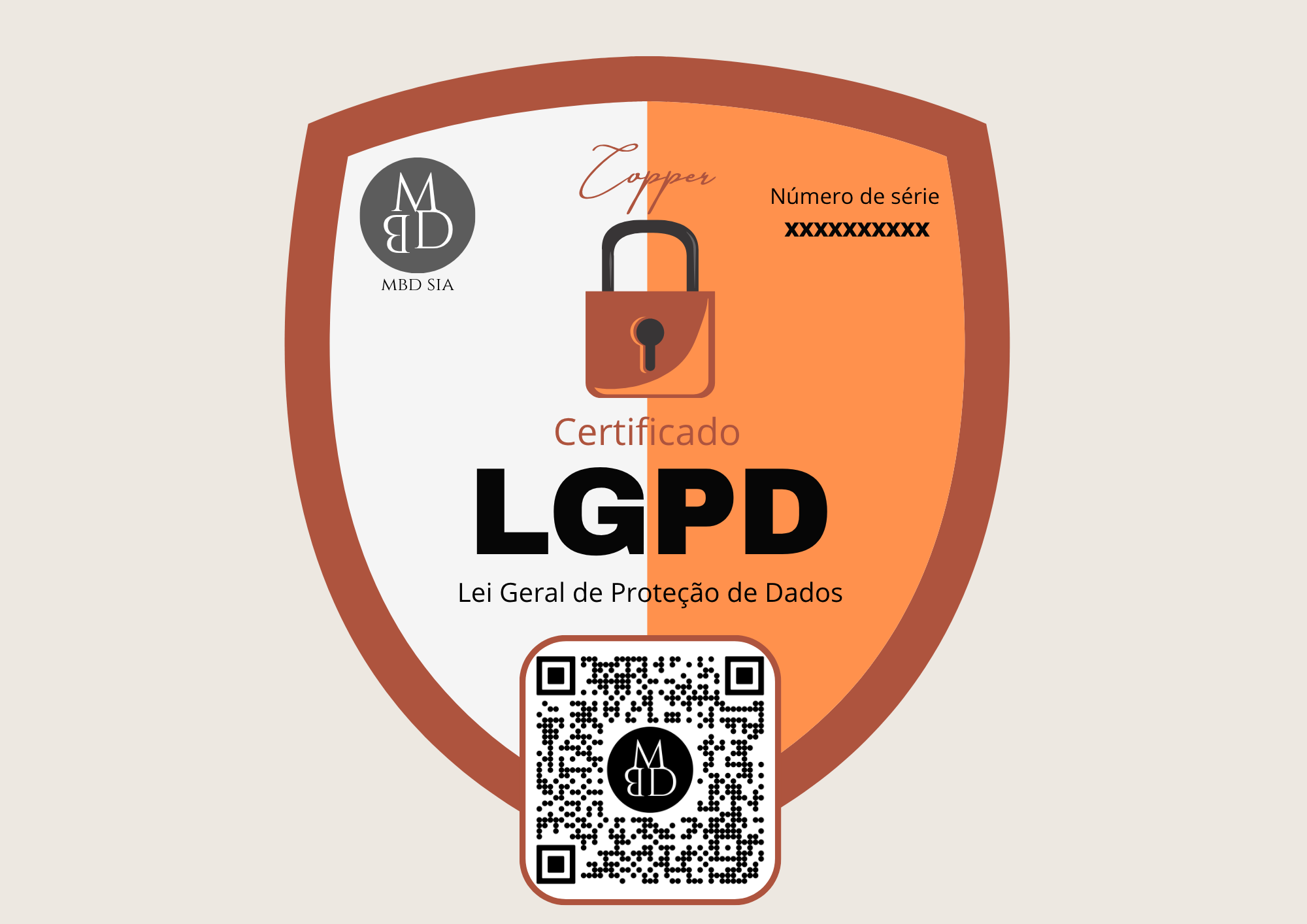 Selo Copper de certificação LGPD da MBD SIA