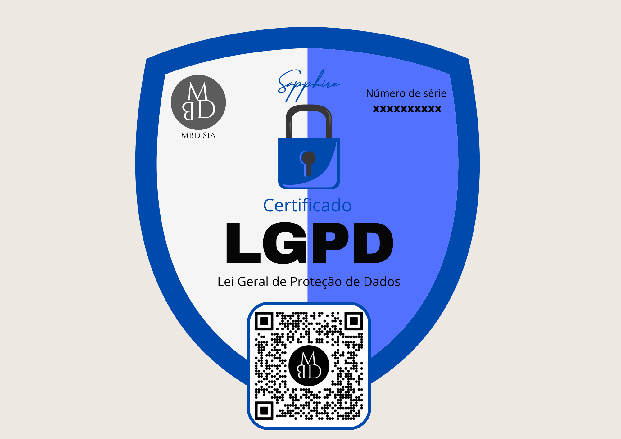 Selo Sapphire de certificação LGPD da MBD SIA